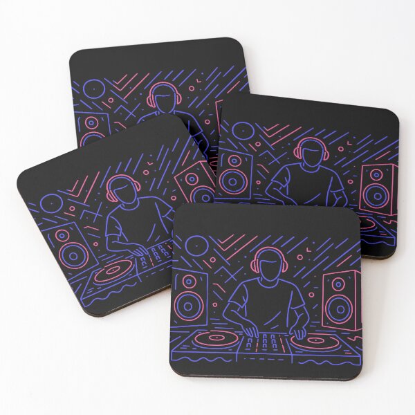 Item preview, Neon Techno DJ – Futuristic Line Art Party designed and sold by DKunic.
