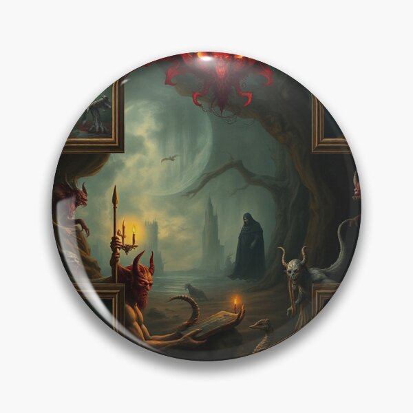 Item preview, Depiction of the layers of Hell fantastical artwork designed and sold by Vintage Designs +.