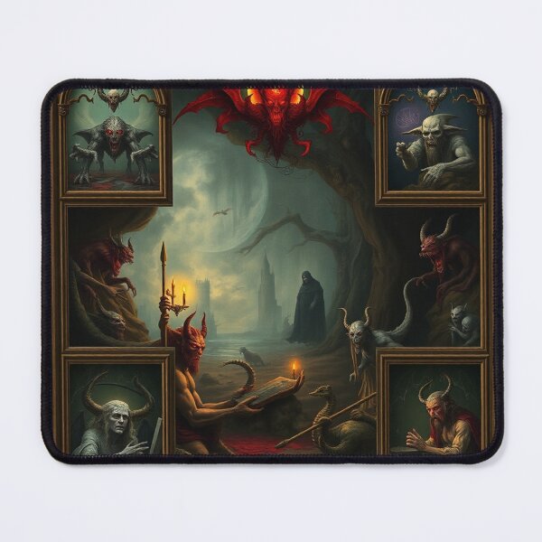 Item preview, Depiction of the layers of Hell fantastical artwork designed and sold by Vintage Designs +.