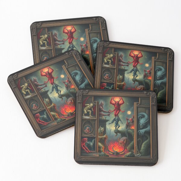 Item preview, Depiction of the layers of Hell fantastical artwork designed and sold by Vintage Designs +.