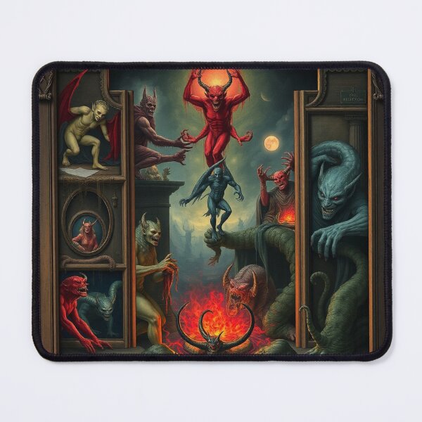 Item preview, Depiction of the layers of Hell fantastical artwork designed and sold by Vintage Designs +.