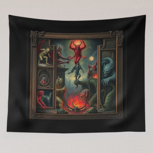 Item preview, Depiction of the layers of Hell fantastical artwork designed and sold by Vintage Designs +.