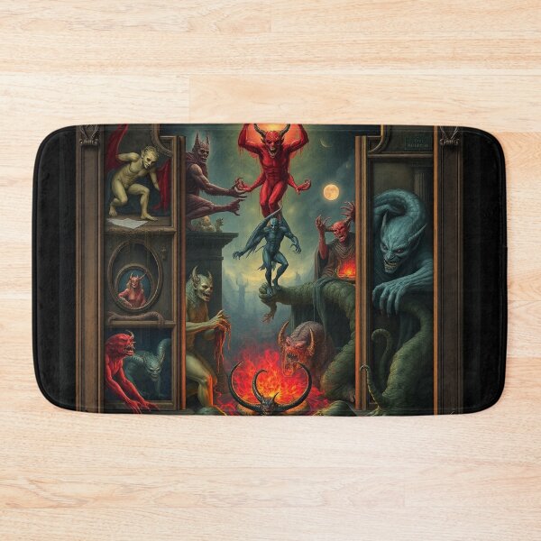 Item preview, Depiction of the layers of Hell fantastical artwork designed and sold by Vintage Designs +.