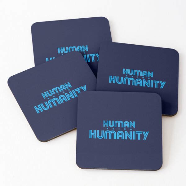 Item preview, Human Being Humanity Words Art in Blue Colour designed and sold by activlifewear.