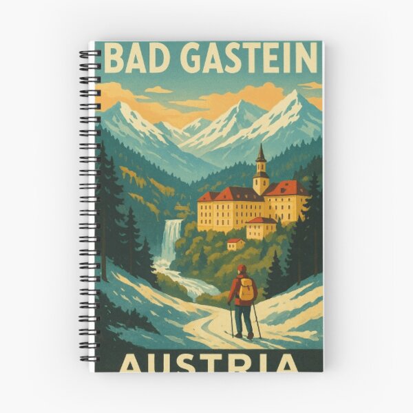 Item preview, “Vintage Bad Gastein Austria Travel Poster – Alpine Ski & Spa Town” ________________________________________ designed and sold by kunsuriyapaisan Paranee.