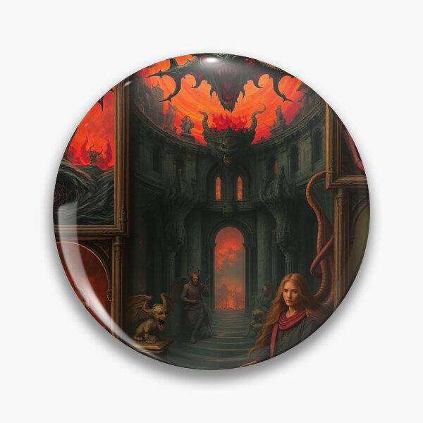 Item preview, Depiction of the layers of Hell fantastical artwork designed and sold by Vintage Designs +.