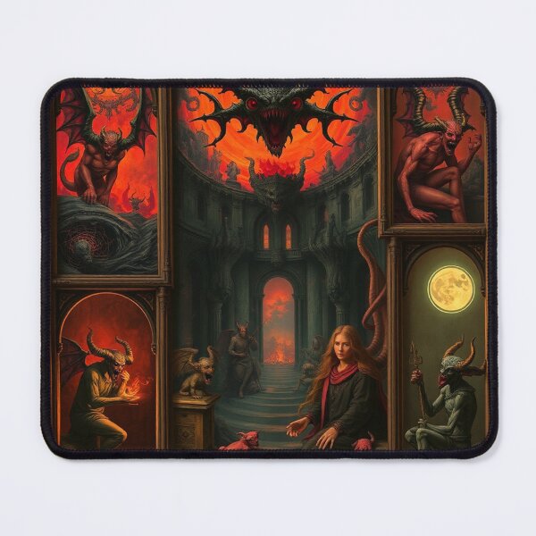 Item preview, Depiction of the layers of Hell fantastical artwork designed and sold by Vintage Designs +.