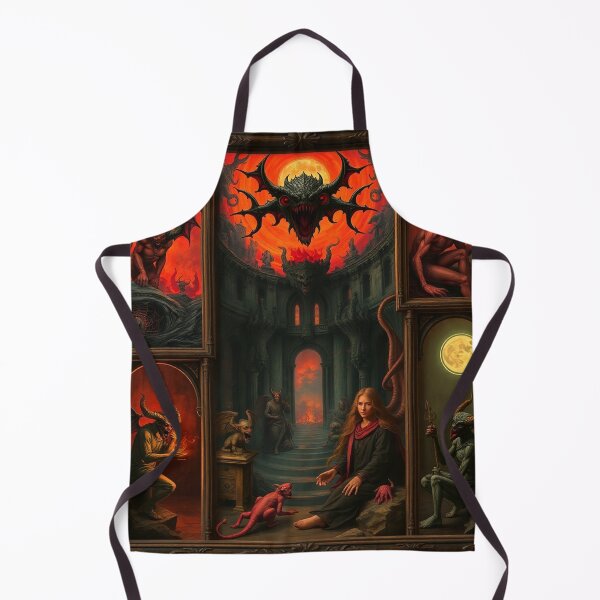 Item preview, Depiction of the layers of Hell fantastical artwork designed and sold by Vintage Designs +.