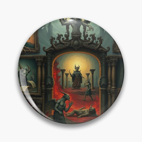 Item preview, Depiction of the layers of Hell fantastical artwork designed and sold by Vintage Designs +.