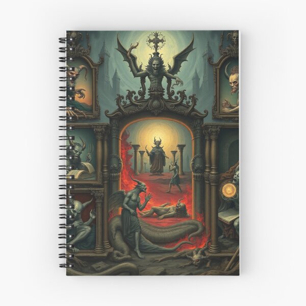 Item preview, Depiction of the layers of Hell fantastical artwork designed and sold by Vintage Designs +.