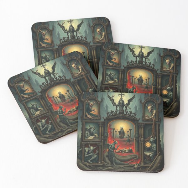 Item preview, Depiction of the layers of Hell fantastical artwork designed and sold by Vintage Designs +.