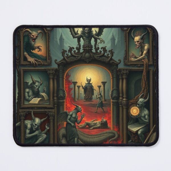 Item preview, Depiction of the layers of Hell fantastical artwork designed and sold by Vintage Designs +.