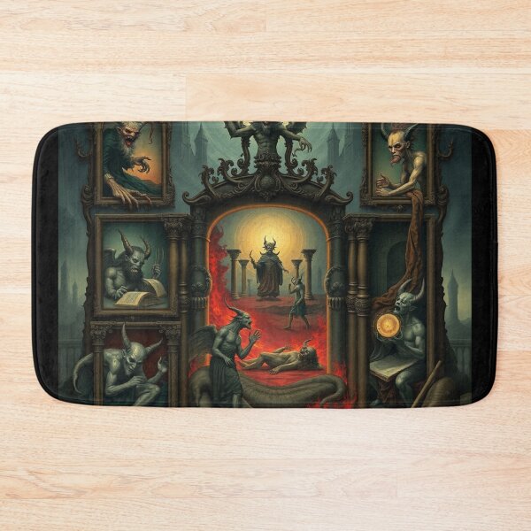 Item preview, Depiction of the layers of Hell fantastical artwork designed and sold by Vintage Designs +.