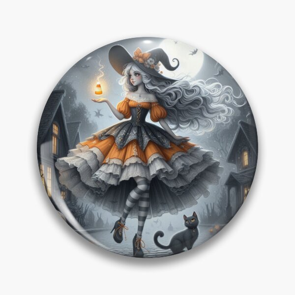 Item preview, Whimsical Halloween Witch designed and sold by Beyond Threaded.