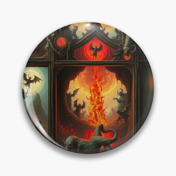 Item preview, Depiction of the layers of Hell fantastical artwork designed and sold by Vintage Designs +.