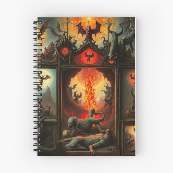 Item preview, Depiction of the layers of Hell fantastical artwork designed and sold by Vintage Designs +.