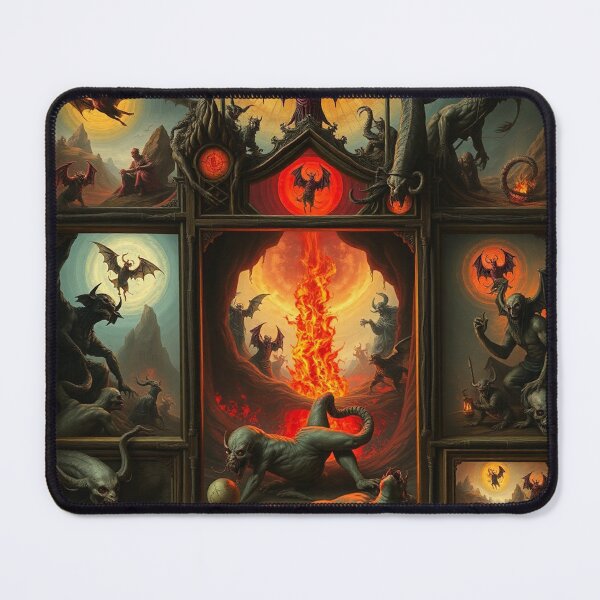 Item preview, Depiction of the layers of Hell fantastical artwork designed and sold by Vintage Designs +.