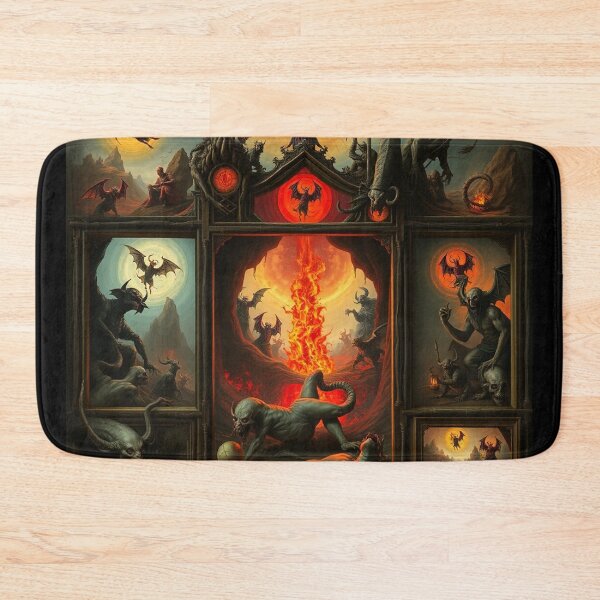 Item preview, Depiction of the layers of Hell fantastical artwork designed and sold by Vintage Designs +.