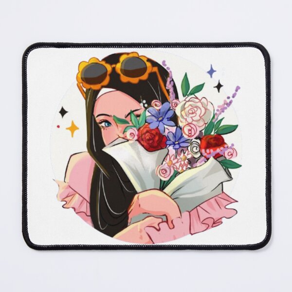 Item preview, Girl with bouquet of vibrant flowers designed and sold by WorthyByDwethi.