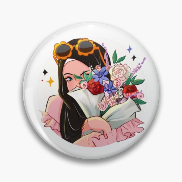Item preview, Girl with bouquet of vibrant flowers designed and sold by WorthyByDwethi.