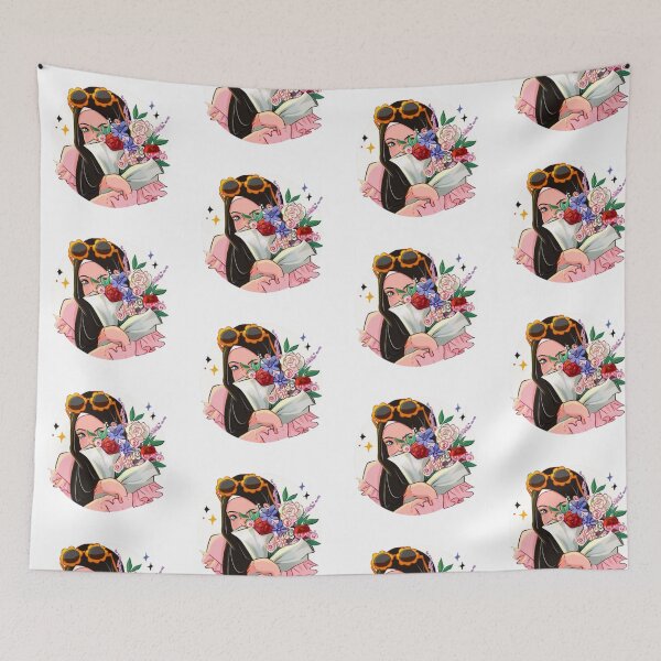 Item preview, Girl with bouquet of vibrant flowers designed and sold by WorthyByDwethi.