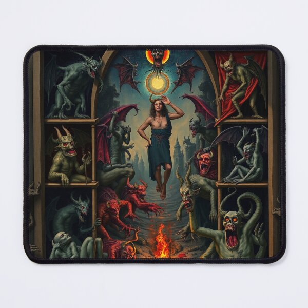 Item preview, Depiction of the layers of Hell fantastical artwork designed and sold by Vintage Designs +.
