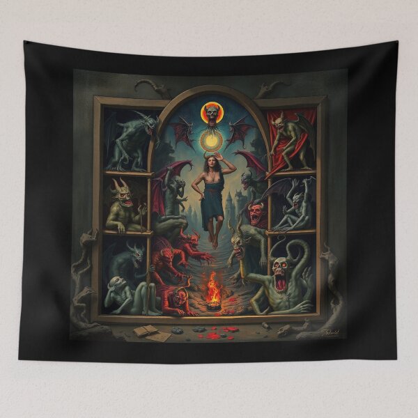Item preview, Depiction of the layers of Hell fantastical artwork designed and sold by Vintage Designs +.