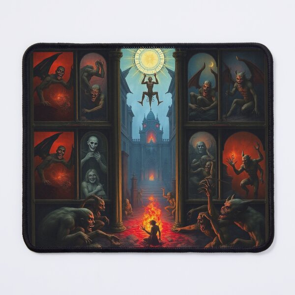 Item preview, Depiction of the layers of Hell fantastical artwork designed and sold by Vintage Designs +.