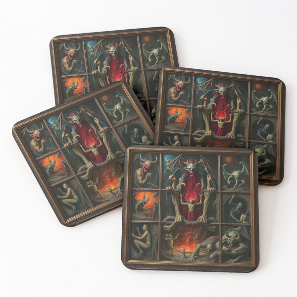 Item preview, Depiction of the layers of Hell fantastical artwork designed and sold by Vintage Designs +.