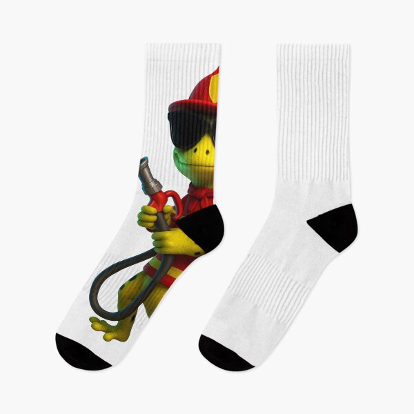 Item preview, Neon Firefighter Gecko – 3D Hero Lizard with Fire Hose designed and sold by MK-WOOD.
