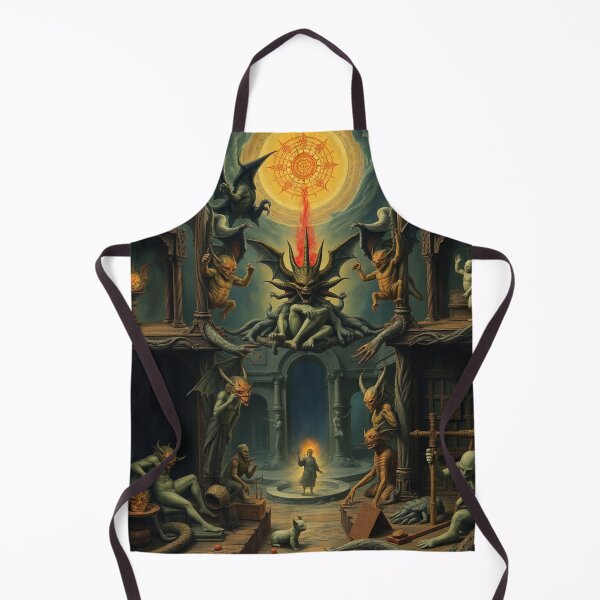Item preview, Depiction of the layers of Hell fantastical artwork designed and sold by Vintage Designs +.