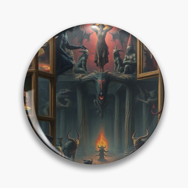 Item preview, Depiction of the layers of Hell fantastical artwork designed and sold by Vintage Designs +.