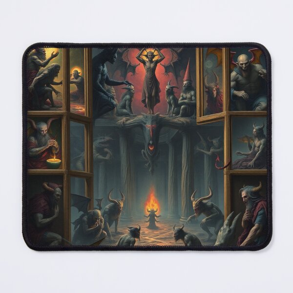 Item preview, Depiction of the layers of Hell fantastical artwork designed and sold by Vintage Designs +.