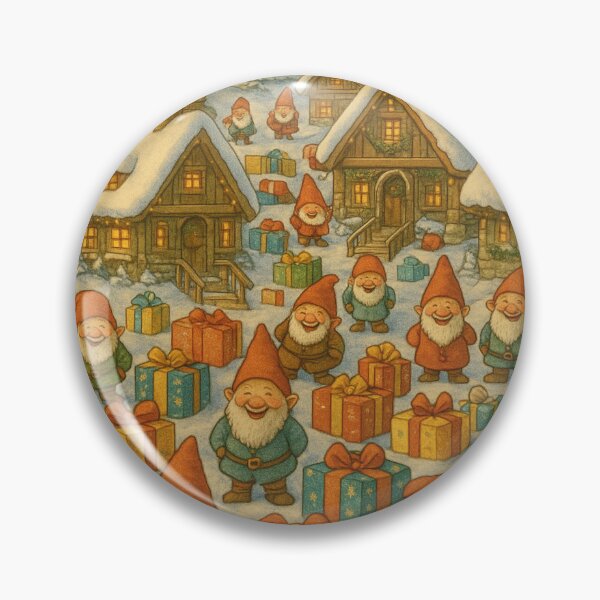 Item preview, Hidden object picture, winter landscape with dwarves, funny Christmas illustration designed and sold by Mauswohn.