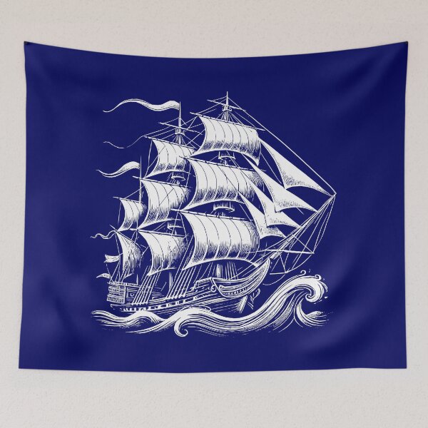 Item preview, Majestic Brigantine Old Vessel Nautical Retro 3 Shapes Mania designed and sold by Shapes-Mania.