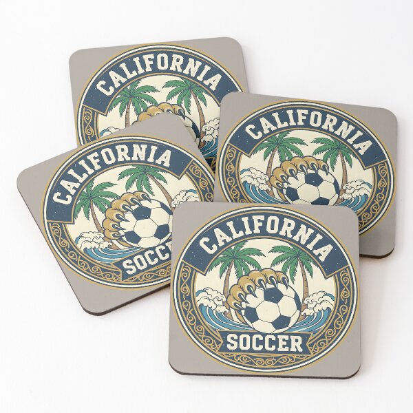Item preview, California Soccer Emblem – Bear Paw, Waves & Palm Trees designed and sold by PostersMode.
