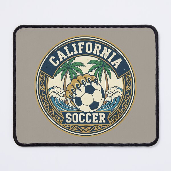 Item preview, California Soccer Emblem – Bear Paw, Waves & Palm Trees designed and sold by PostersMode.