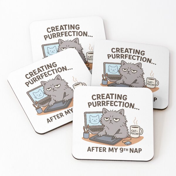 Item preview, FUNNY CAT CREATING PURRFECTION AFTER MY 9TH NAP designed and sold by HoneyBlizz.