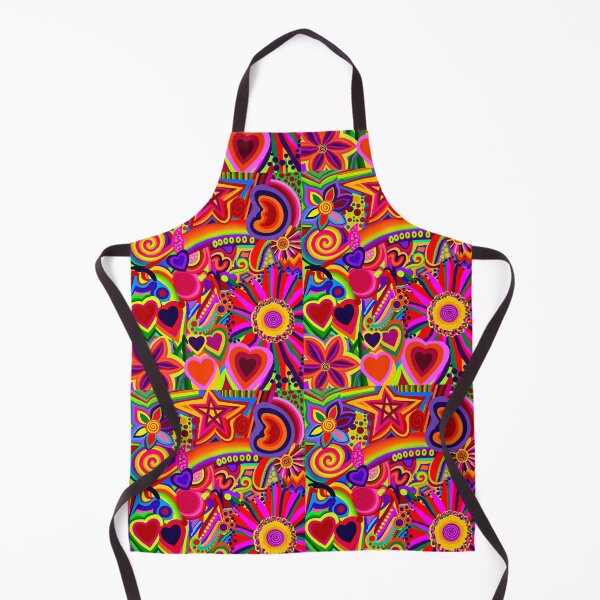 Item preview, Psychedelic Pop Art Hearts Flowers and Rainbow designed and sold by Vividality.