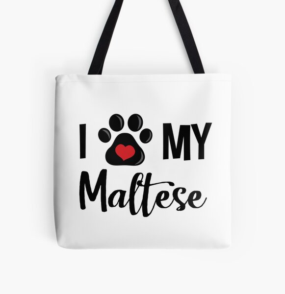 My Maltese Leaves Paw Prints On My Heart Tote Bag