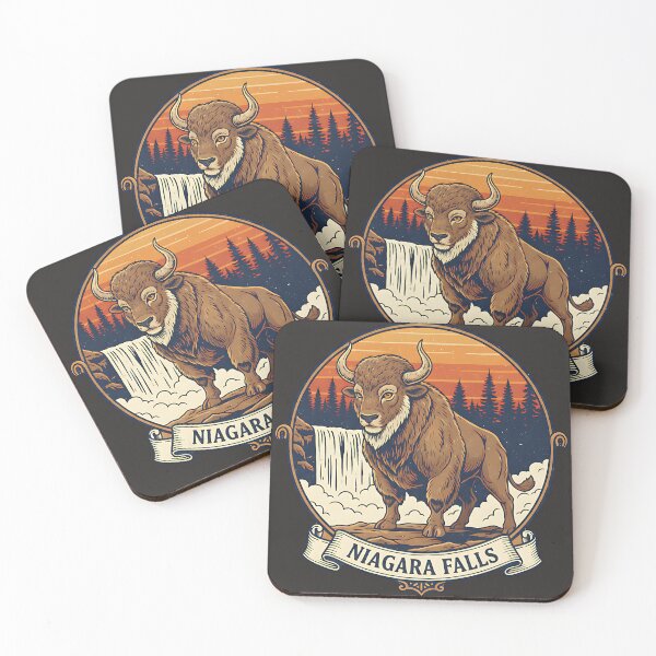 Item preview, Niagara Falls Bison – Majestic Wildlife Under Starry Skies designed and sold by PostersMode.