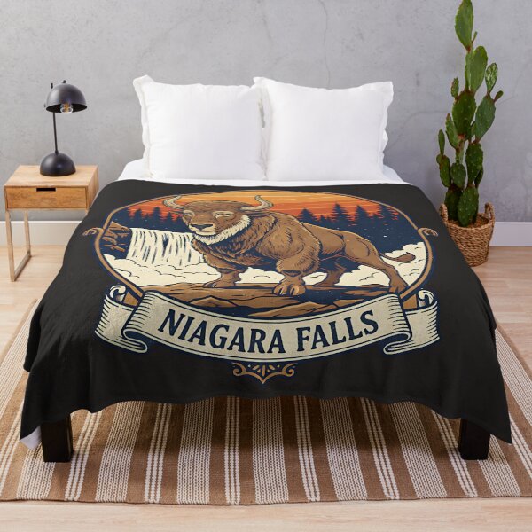 Item preview, Niagara Falls Bison – Majestic Wildlife Under Starry Skies designed and sold by PostersMode.