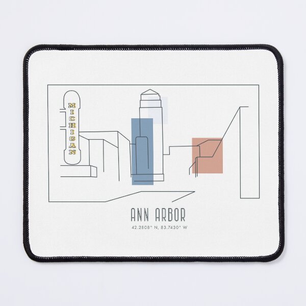 Item preview, Ann Arbor, Michigan Travel Poster Style Art designed and sold by LambsPath.