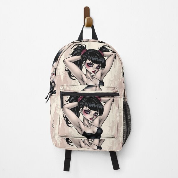 Item preview, Tattooed Goth Girl beautiful pinup poster art designed and sold by Vintage Designs +.