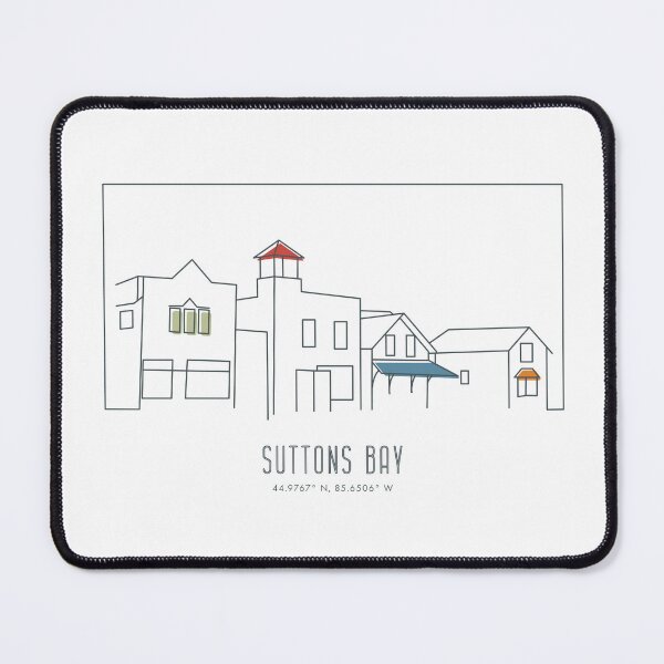 Item preview, Suttons Bay, Michigan Travel Poster Style Art designed and sold by LambsPath.
