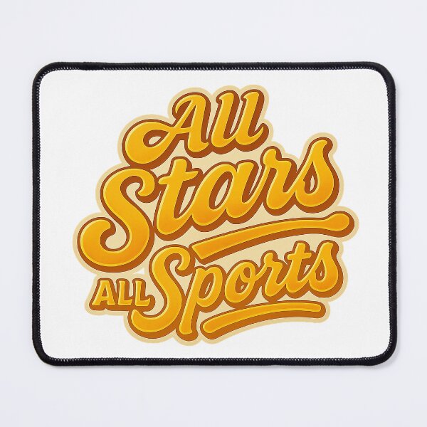 Item preview, All Stars All Sports - Gold Script Design – Vintage Athletic Style designed and sold by GREEN6437.