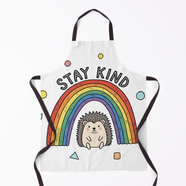 Item preview, Naive Hedgehog Sticker Illustration with “Stay Kind” Rainbow designed and sold by DiNata.