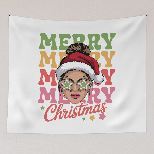 Item preview, Merry christmas messy bun Christmas designed and sold by teesvect.