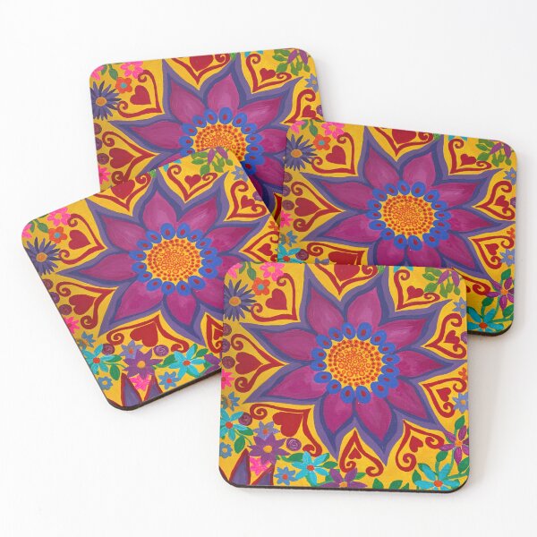 Item preview, Psychedelic Boho Flower Power Art – Colorful Folk Floral designed and sold by Vividality.