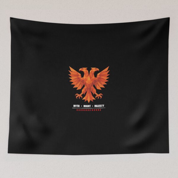 Item preview, Gandabherunda – Myth. Might. Majesty. | Black Tee designed and sold by Desideres.